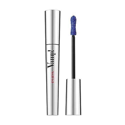 PUPA Milano Vamp! Mascara - For Voluminous And Dramatic Eyelashes - Max Lengthening And Defining Formula Adds Impact - Boost Your Eye Allure With Long, Thick Lashes - 301 Electric Blue - 0.32 Oz