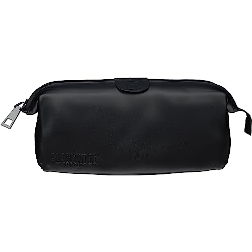 Blackwood For Men Signature Dopp Portable Travel Bag Made from Plush Premium Genuine Leather - Durable, Waterproof, Fully Washable, Tough and Timeless - Stain Resistant Men's Toiletry Bag with Strap