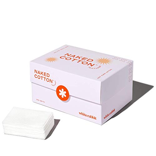 White Rabbit Cotton Pads for Face 200 Count - Premium 100% Cotton | Textured type | DIY Toner Mask, Makeup Remover Pads, Lint-Free, Hypoallergenic, Chemical Free,Perforated