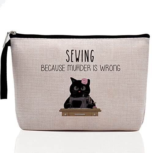 Sewing Gift Women, Quilter Gifts, Gift For Quilter, Seamstress Gift, Funny Quilting Gifts for Quilters, Seamstresses, Unique Humor Novelty Sarcasm Gardening Makeup Bag - Because M is Wrong