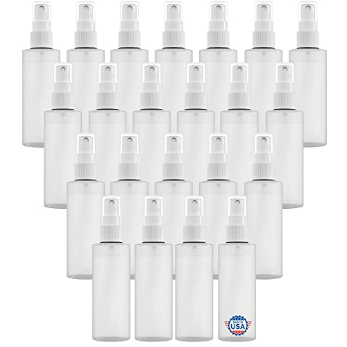 【Made In USA】Plastic Spray Bottle Fine Mist 4 Oz (120ml) – Refillable, Reusable, Portable Sprayer, Travel Size, Leak Proof for Household Use, Essential Oil, Cleaning Solution and Perfume (48 Pack)