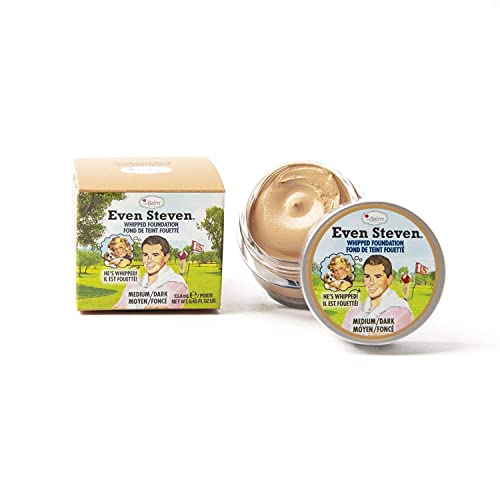 theBalm Even Steven Whipped Foundation, Ultra-Pigmented Formula, Medium Dark, Natural Matte Finish