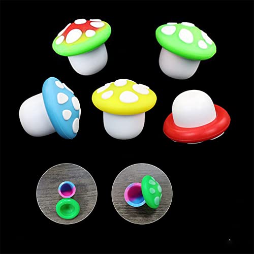 Silicone Cream Container Non-stick Muilt Use Jar Bottle Containers, 5PCS Mushroom Jars Glow in Dark Suitable for Storage clay, Skin cream, Paint, Lip Balm