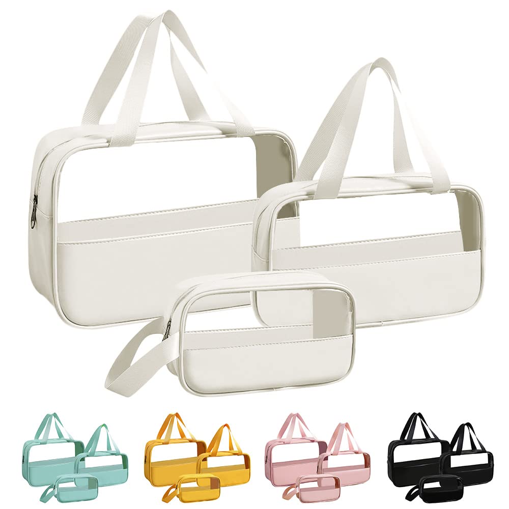 Toiletry Bag for Women Clear Travel Toiletry Bag Travel Makeup Bag Hanging Toiletry Bag for Men Toiletry Bags for Traveling Women Travel Bag for Toiletries Transparent Set(white)