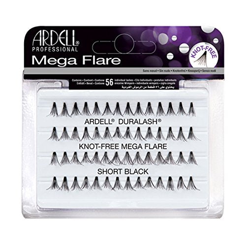 (6 Pack) ARDELL Duralash Knot Free Mega Flare Individual Black Lashes Short