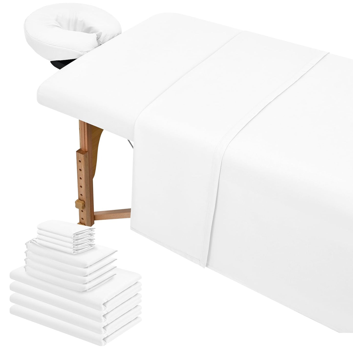 4 Sets Microfiber Massage Table Sheets Sets, Each Set Includes Massage Table Cover, Massage Fitted Sheet and Massage Face Rest Cover, Massage Sheets Sets for Beauty Salon and Home Spa (White)