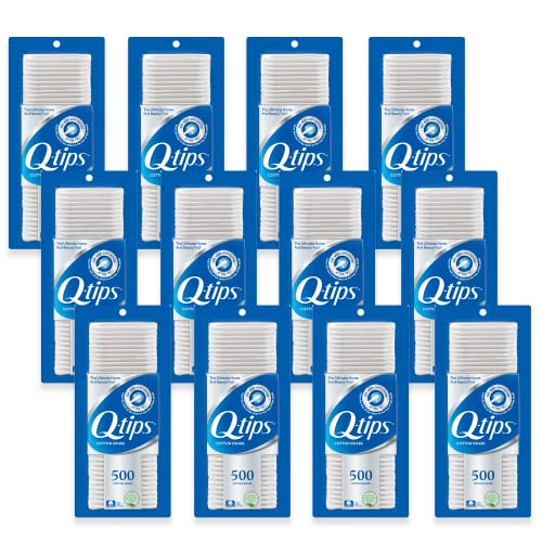 Q-tips Cotton Swabs For Hygiene and Beauty Care Original Cotton Swab Made With 100% Cotton 500 Count (Pack of 12)