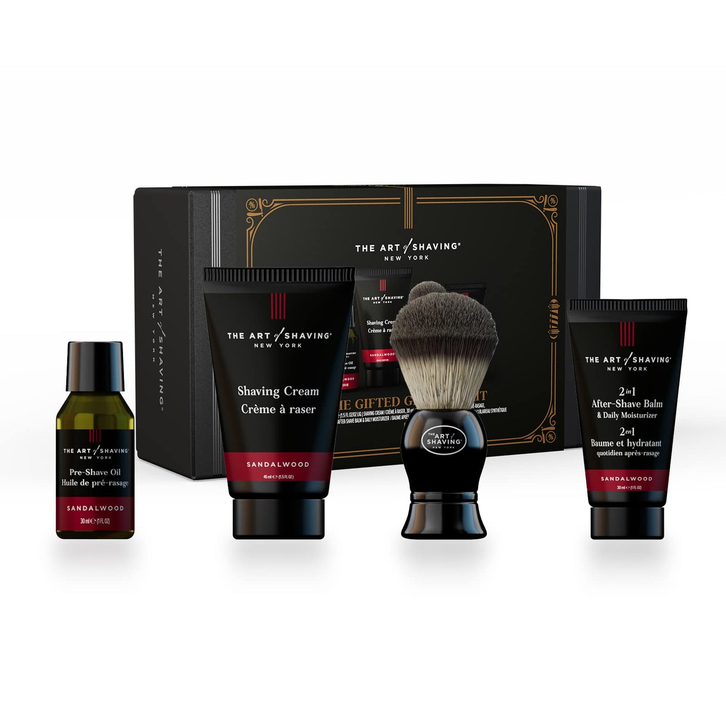The Art of Shaving Sandalwood Gifted Groomer Kit - Pre-Shave Oil, Shaving Cream, Shaving Brush & After-Shave Balm