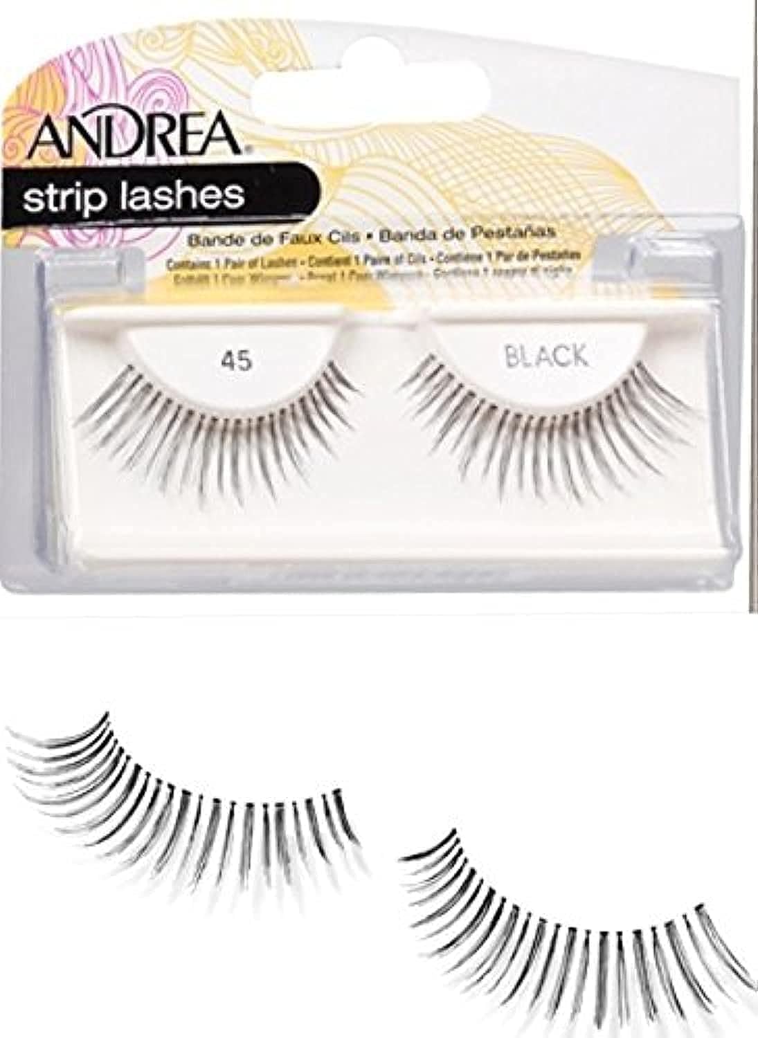 Andrea Lashes Strip Style 45 Black (6 Pack)