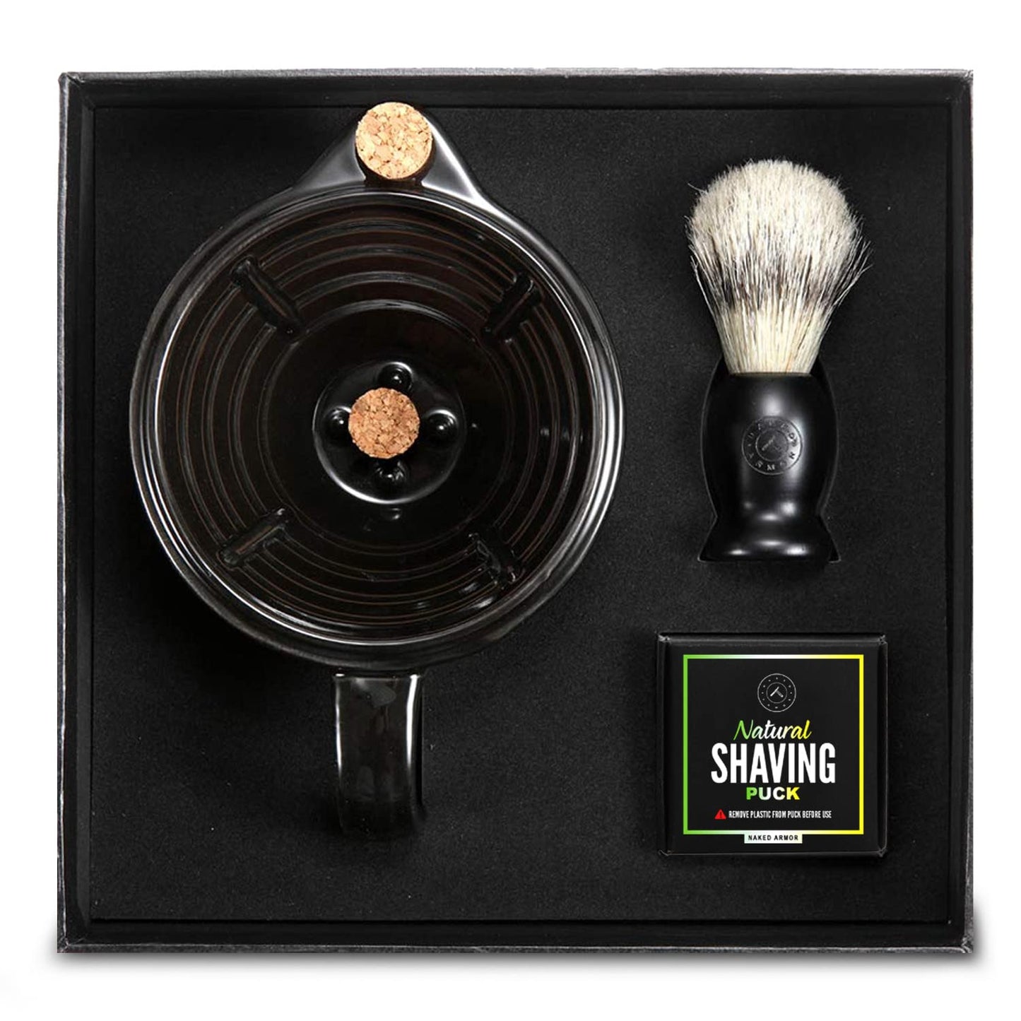 Savanna Shaving Scuttle Mug Kit - Shaving Bowl With Shave Soap, Shave Brush, Porcelain Scuttle Shaving Mug, Keeps Lather Hot, Creamy Lather, Hot Shave At Home Daily, Handmade Pottery, Great Gift