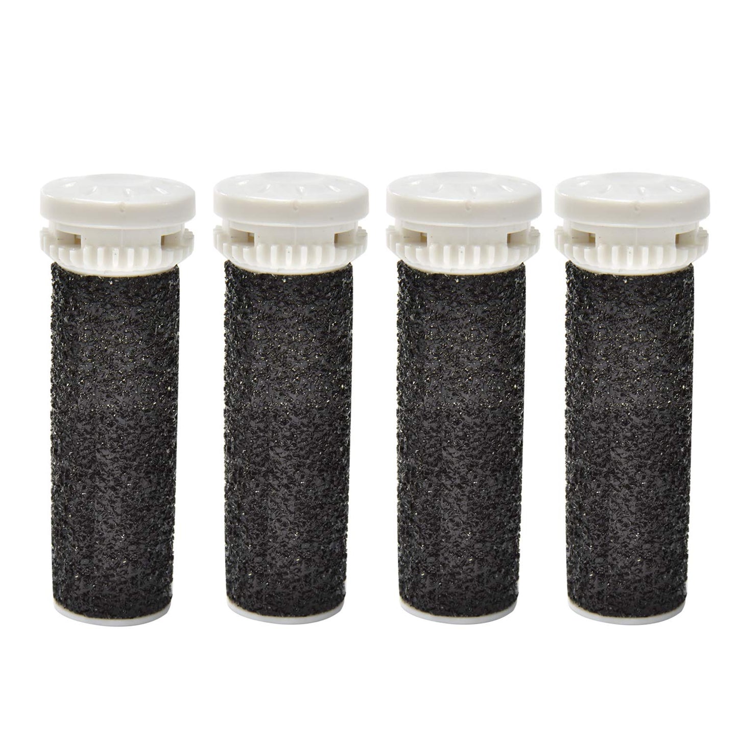 4 Pack Black Replacement Roller Refills Compatible with Scholl Express Pedi Foot Smoother-Extra Coarse