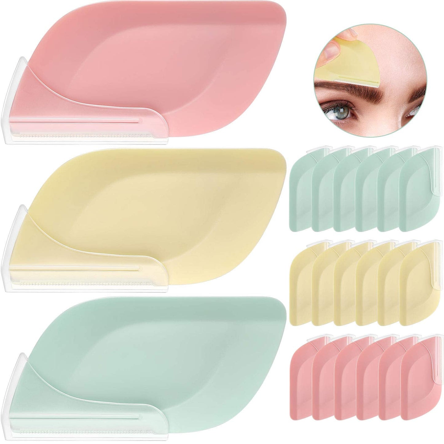 21 Pieces Facial Razors for Women Face Dermaplane Tool Eyebrow Facial Razors for Women Eyebrow Trimmer Shaper Shaver Exfoliating Dermaplaning Tool Leaves Shaped Design