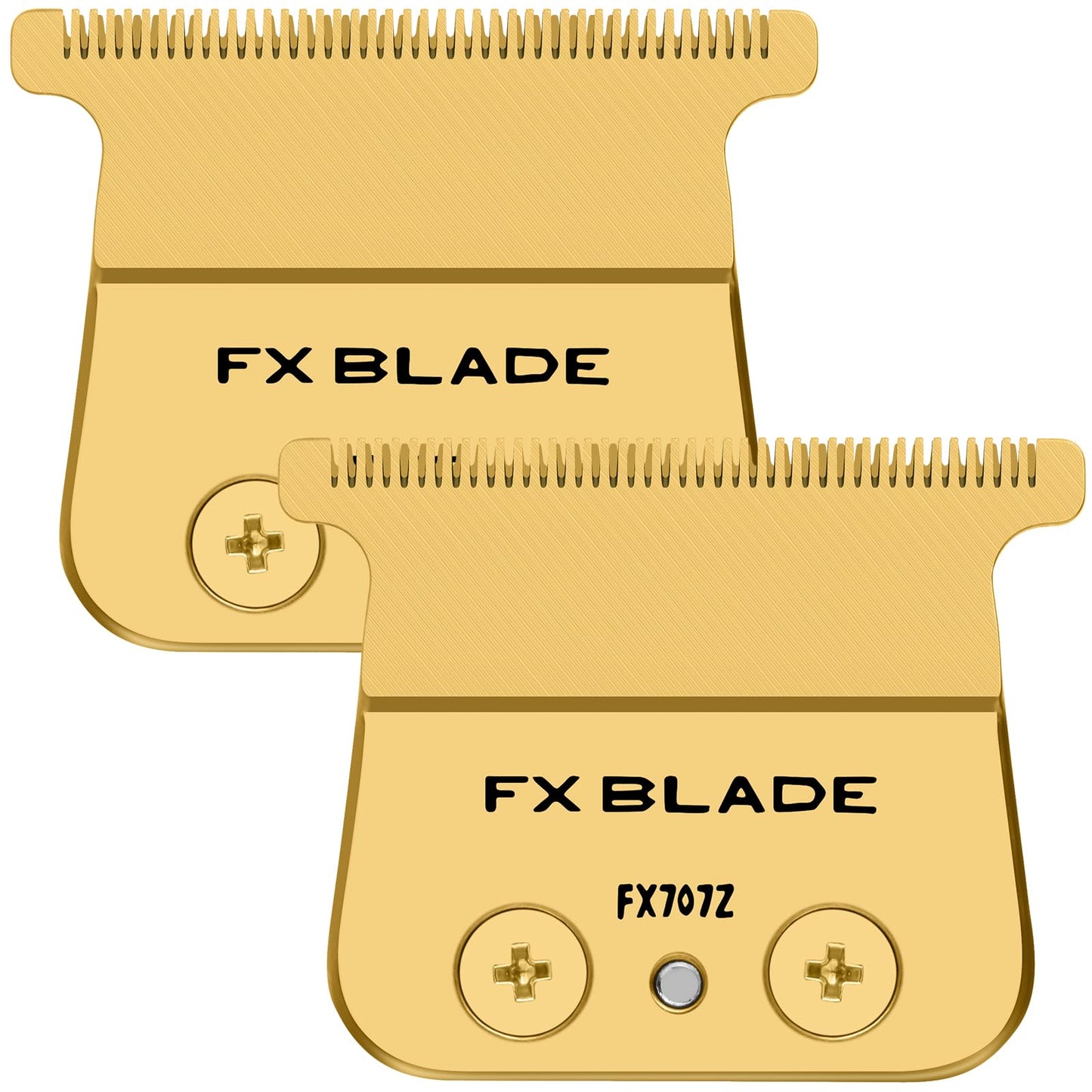 2 Pack Gold FX Replacement Trimmer Blade for All BaBylissPRO FX787 & FX726 Trimmer, FX707Z DLC Replacement Blades Compatible with BaByliss PRO Barberology Trimmer Blades, Gold