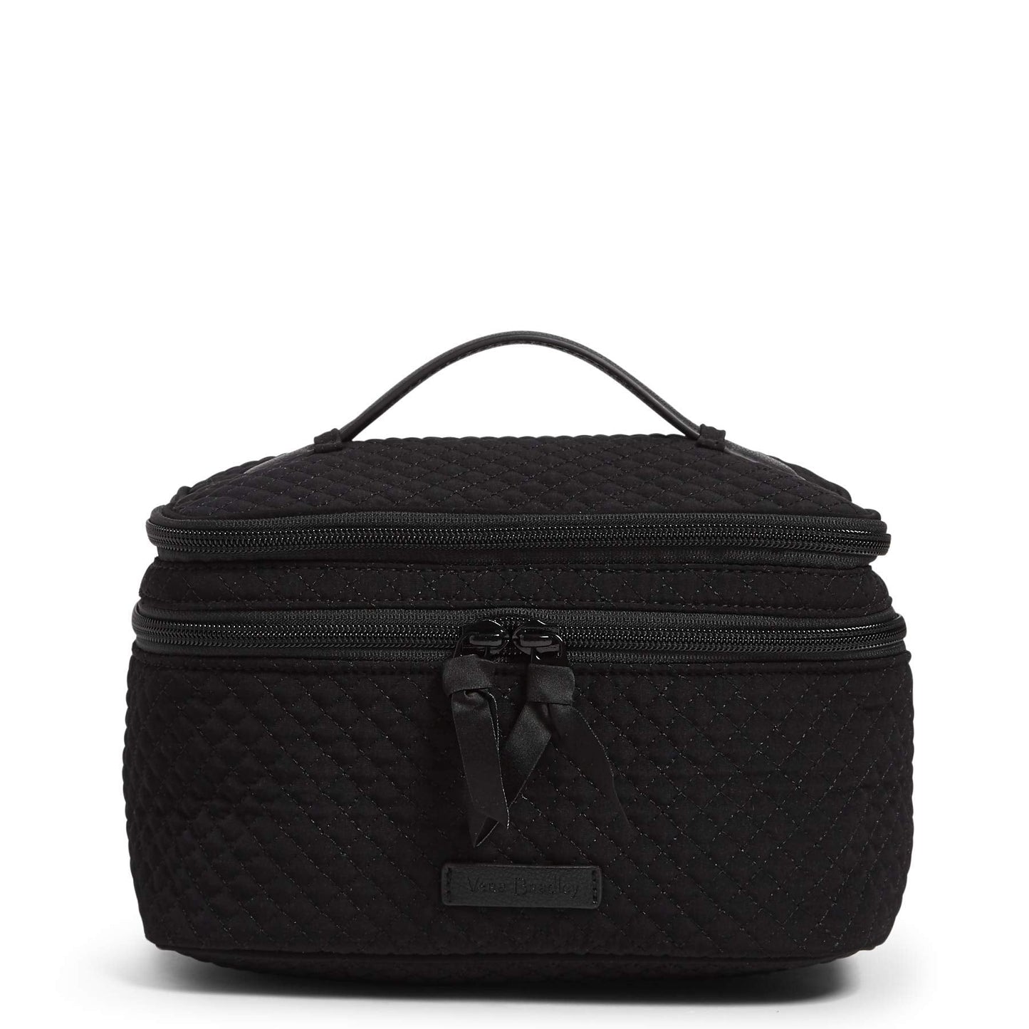 Vera Bradley Women's Microfiber Brush Up Cosmetic Makeup Organizer Case, Black, One Size