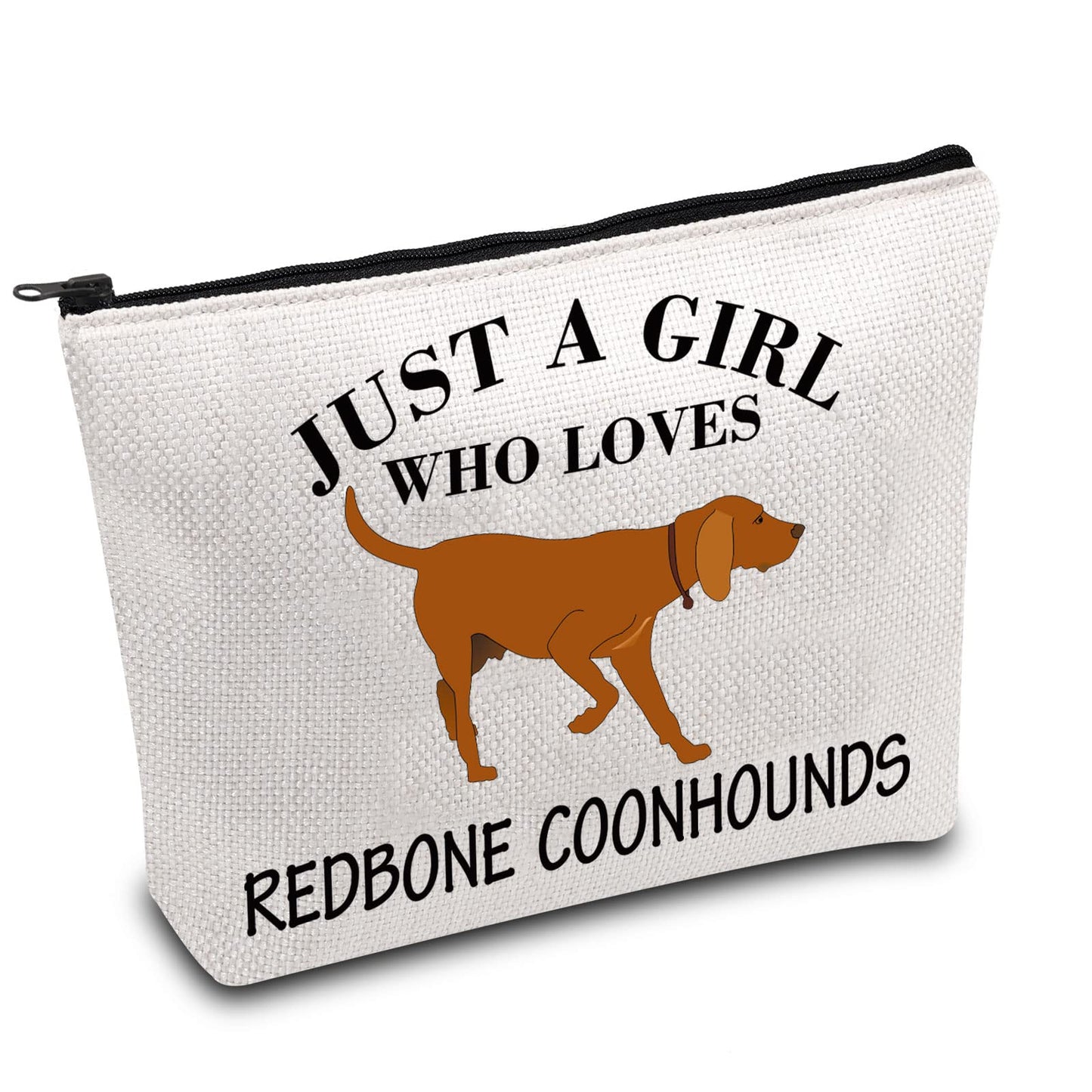 BDPWSS Redbone Coonhound Gift Coonhound Mom Gift Redbone Coonhound Cosmetic Bag Just A Girl Who Loves Redbone Coonhounds Bag (Girl loves Coonhound)