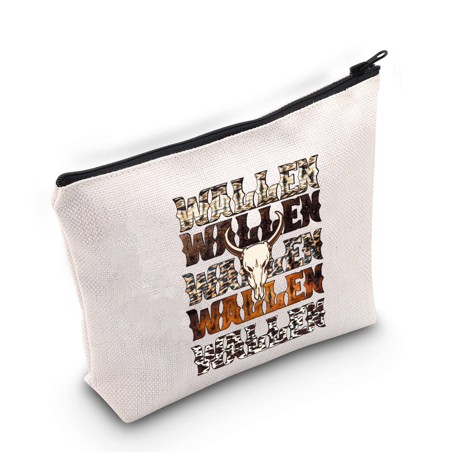 BLUPARK Women Wild Vintage Western Rodeo Zipper Pouch Western Bullhead Cosmetic Bag Country Music Inspired Gift Western Cowboy Gift (Bullhead)