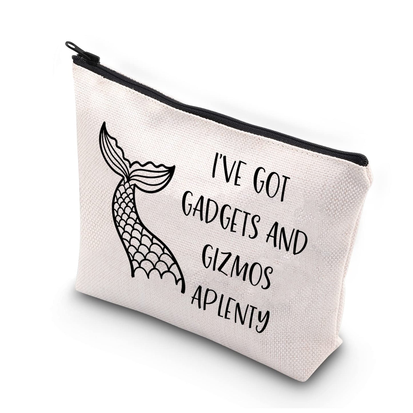 BDPWSS Mermaid Gift Beach Lover Makeup Bag I’ve Got Gadgets And Gizmos Aplenty Summer Vacation Gift Beach Themed Gift (Got gadgets)