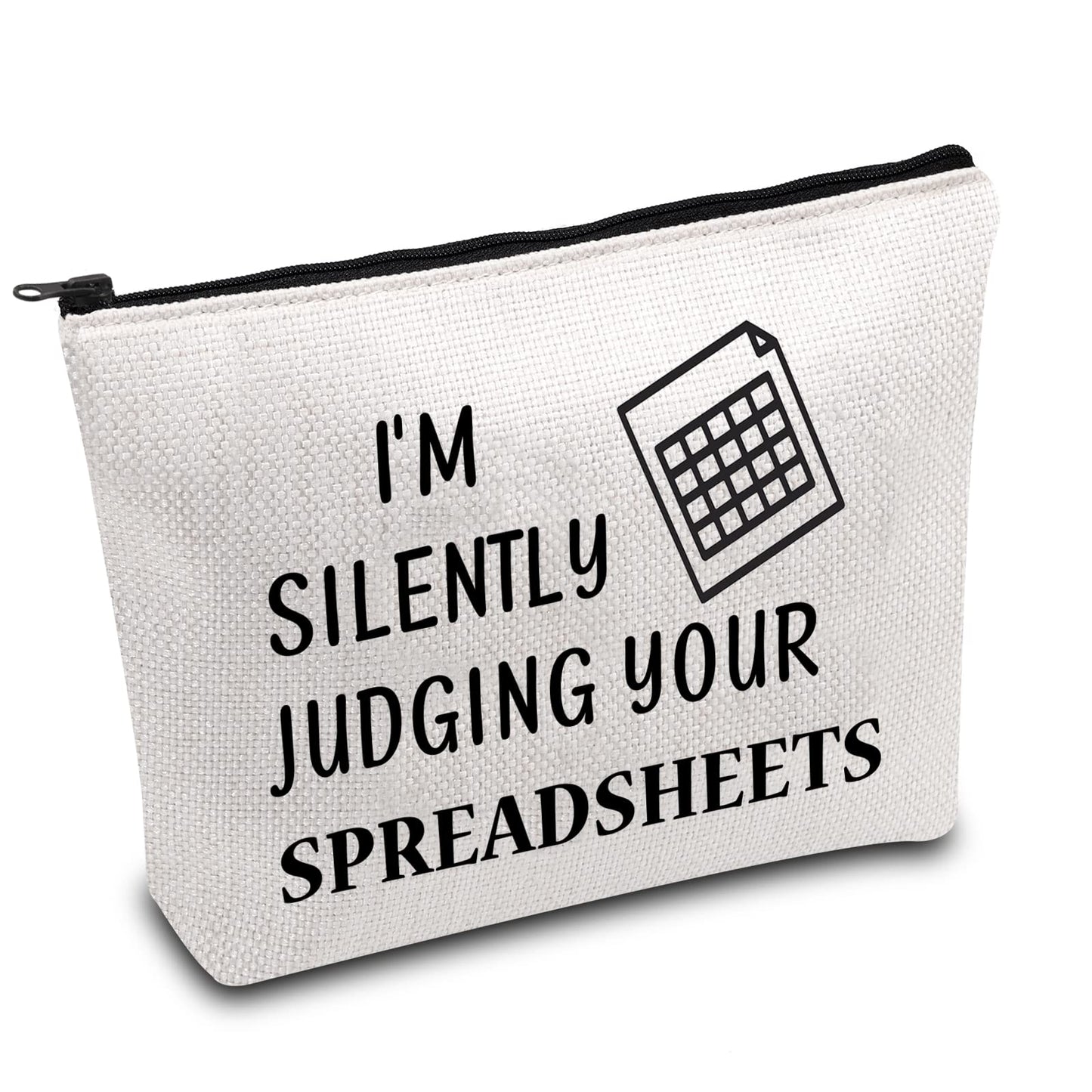 BDPWSS Accountant Makeup Bag Funny CPA Accountant Gift CPA Graduation Gift I'm Silently Judging Your Spreadsheets Gift For Bookkeeper Auditor (judging spreadsheets)