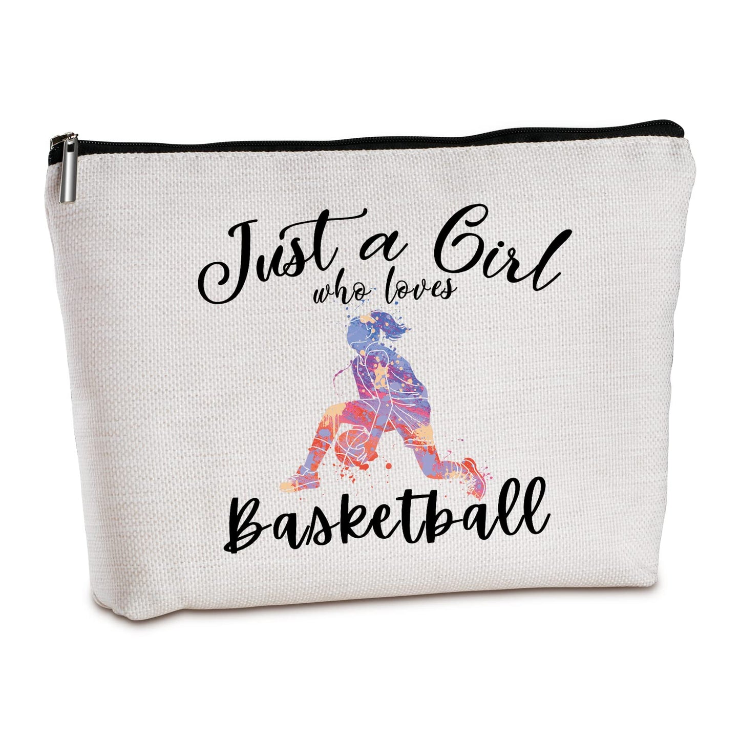 Wlesinzt Basketball Gifts for Women Zipper Travel Makeup Bags Basketball Coach Gifts Personalized Gifts for Basketball Lover Basketball Player for Birthday Christmas Gifts