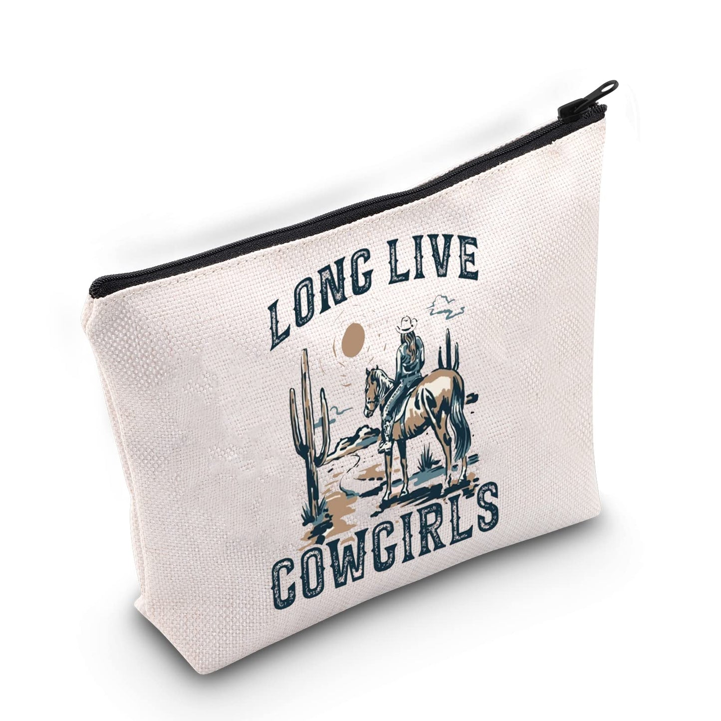 BLUPARK Western Gift Western Rodeo Zipper Bag Long Live Cowgirl Makeup Bag Western Women Cosmetic Bag Western makeup bag Cowgirl Gift Women Wild Vintage Gift(Long Live Cowgirl )