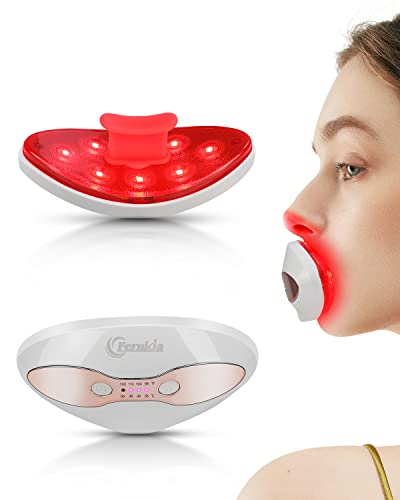 Red Light Device, FERNIDA 2 in 1 Lip and Eye Care Tool with Heated for Anti-Aging, Smooth Lip Wrinkles, Lip Plumper and Reduce Dark Circles, 4 Levels Heating Temps, White