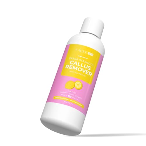 Cacee Foot Callus Remover 8oz, Gel Formula with Tea Tree Oil, Lemon Scent, Suitable for Foot Bath, Spa, Pedicure Foot Soak, Useful with Foot File, Scrubber, Pumice Stone – Foot Care Solution