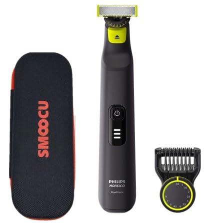 Philips Norelco OneBlade Hybrid Pro Electric Shaver, Electric Trimmer, with Smoocu Case for Philips One Blade, QP6531