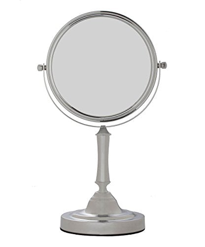 Sagler Vanity Mirror Chrome 6-inch Tabletop Two-Sided Swivel with 10x Magnification, Makeup Mirror 11-inch Height, Chrome Finish