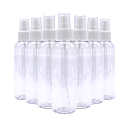 Trendbox 4oz Fine Mist Clear Spray Bottles with Pump Spray Cap 48 Pack BPA-Free Travel Containers For Essential Oils, Facial Spray, Hair Spray, Perfumes and any other liquid