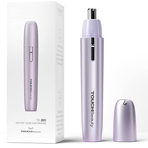 TOUCHBeauty Portable Ear Nose Hair Trimmer for Women 14500 RPM Faster Motor Painless Safe Trimming System Mini Sized Battery Powered Purple TB-2051