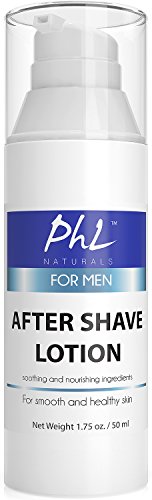 PHL Naturals Unscented Aftershave for Men, After Shave Lotion - Soothes, Moisturizes, Repairs Skin & Prevents Razor Burn, Smooth Soft Finish, 1.75 oz / 51.7 ml