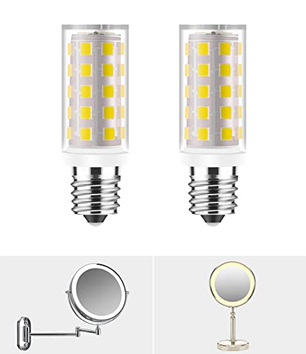 Yucclim Lighted Make Up Mirrors Replacement Incandescent Bulbs 20W for Conair illuminations Makeup Mirror 7X Double Sided Mirror LED Bulbs for Jerdon Makeup Mirror Replaces,Natural White, 2PCS