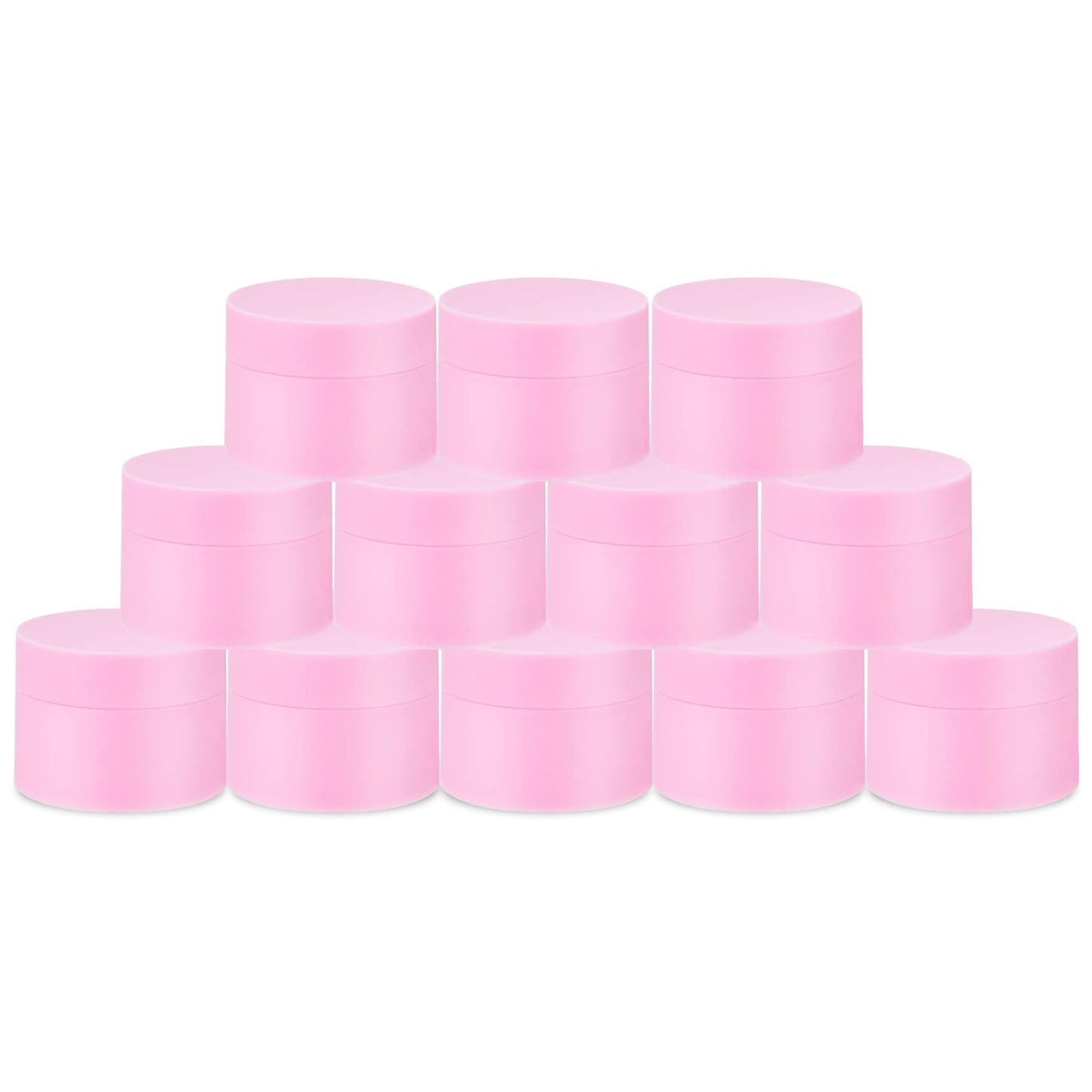 Plastic Containers Akamino White Plastic Lotion Jar with Inner Liners and Dome Lids for Make-up Cosmetic, Creams, Lotions, Refillable Travel Airtight Container Storage (1.25 Oz, 37 ML, 12 PCS, Pink)