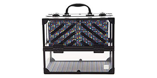 Caboodles Rainbow Rad - Neat Freak Makeup Organizer, Black Trim Rainbow Jacquard