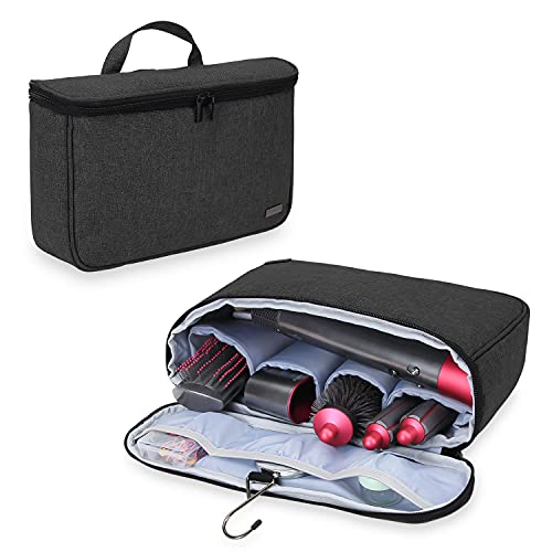 Teamoy Travel Storage Bag Compatible with Dyson Airwrap Styler, Portable Travel Organizer for Airwrap Styler and Attachments, Black