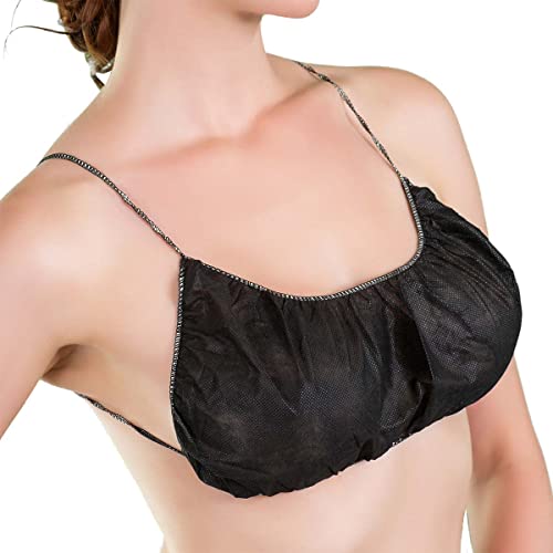 APPEARUS 50 Ct. Disposable Bras - Women's Backless Spa Bra for Spray Tanning and Body Treatments, Black