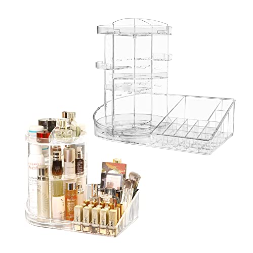 AZKEEGREY Rotating Makeup Organizer,Adjustable 360 Degree Rotating Makeup Organizer for Perfumes,Cosmetics, Creams, Makeup Brushes, Lipsticks and More