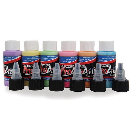 ProAiir Face and Body Painting Makeup - 6 Pastel Colors - 1 oz (30ml)
