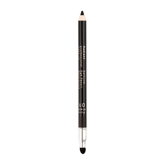Radiant Professional Softline Waterproof Eye Pencil with Smudging Tool - Long Lasting Under Eye Liner for Women, For the Perfect Smoky Eye, Pure Black (01)