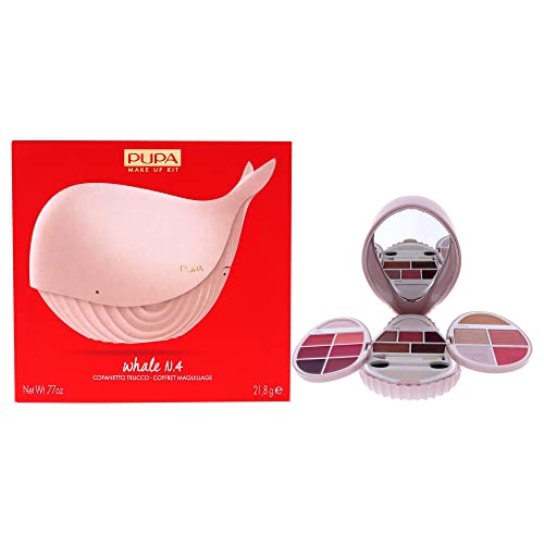 PUPA Milano Whale 4 Makeup Set - All-In-One Face, Eyes And Lip Kit - Perfect For Versatile Looks - Soft And Easy To Blend Pigmented Formulas - Ideal For Travel Or Gift-Giving - 003 Pink - 0.77 Oz