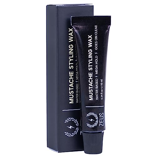 ZEUS Mega-Hold Mustache Wax, Strong Hold Mustache Styling Gel for Men (Made in Germany)