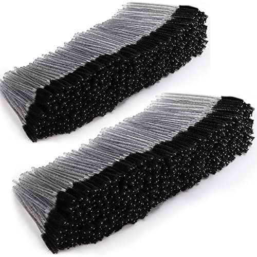 Tbestmax 2000 Disposable Mascara Wands Eyelash Brush Spoolies for Eyebrow Eye Lash Extension Black