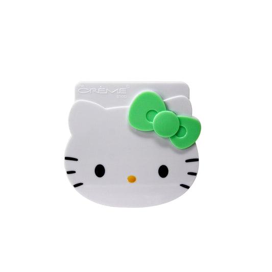 The Crème Shop x Hello Kitty Matcha Blotting Papers + Reusable Compact Mirror - Hello Kitty Collaboration for Oil Control and On-the-Go Touch-ups (Matcha Color Ribbon)