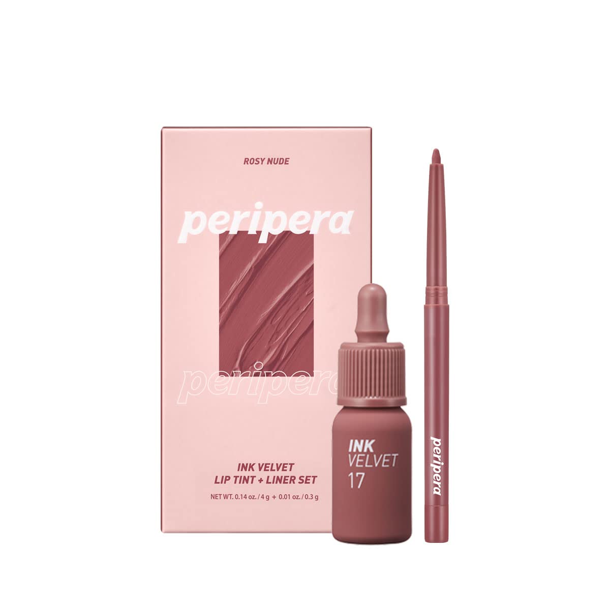 Peripera Liner Kit (Rosy Nude) - Long-Lasting, Long Wear Lip Colors I Valentines Gifts