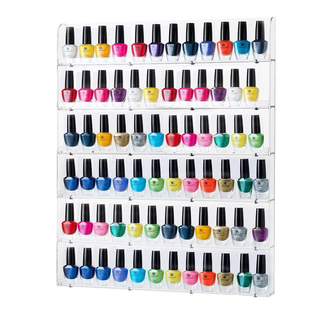 Sagler Rack Acrylic Organizer Holds up to 102 Bottles, Clear Nail Polish Holder Nail Polish Storage