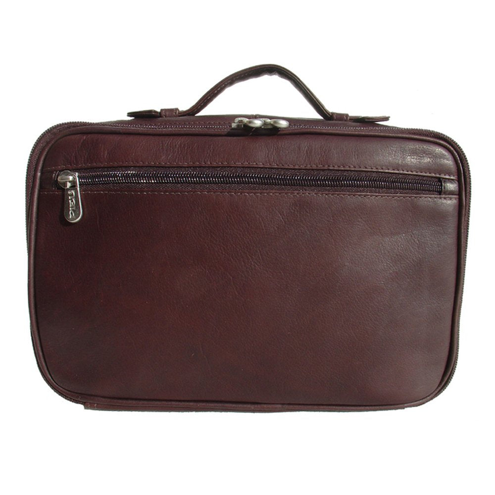 Piel Leather Hanging Cosmetic Utility Kit, Chocolate, One Size