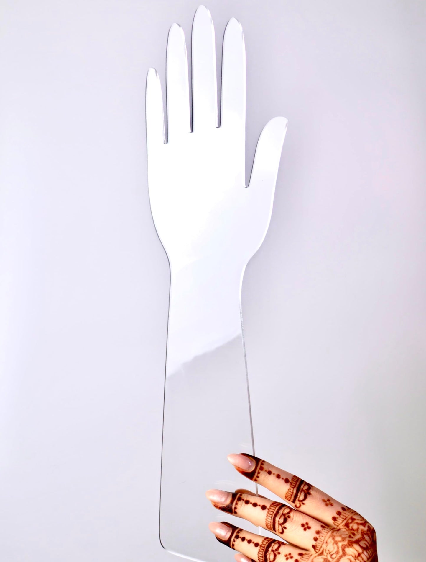 Reusable Henna Hand Acrylic Plastic Template for Homemade Henna, Mehendi Heena Beginner Kit Drawing Body Art Hena Temporary Tattoo Practice Mendi, CLEAR
