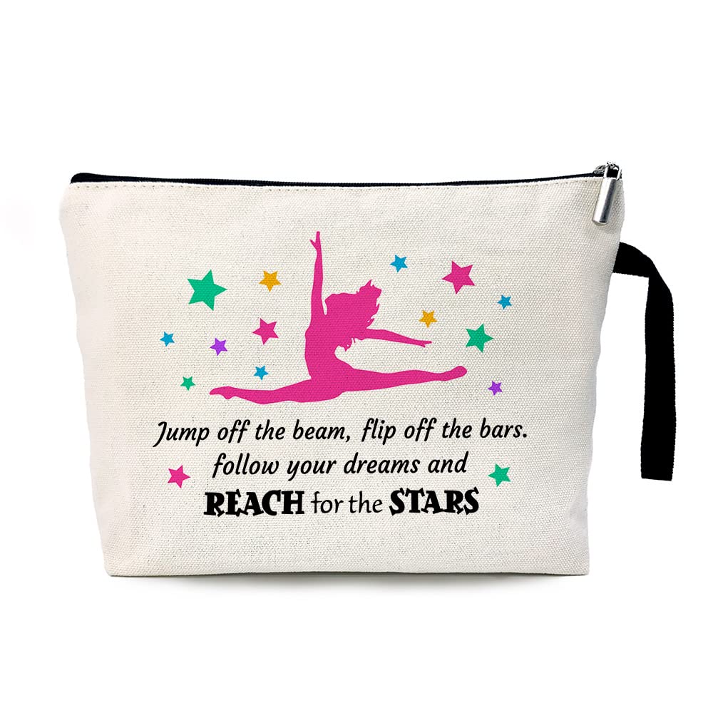 ZHANTUONE Cosmetic Bag， Gymnasts Gifts，Gymnast Girls Gift，Gymnastics Makeup Bag For Women，Ymnastics Enthusiast Gift ，Girls Gymnast Inspirational Gift ，Gymnastic Coach Gift，Gymnastics gifts