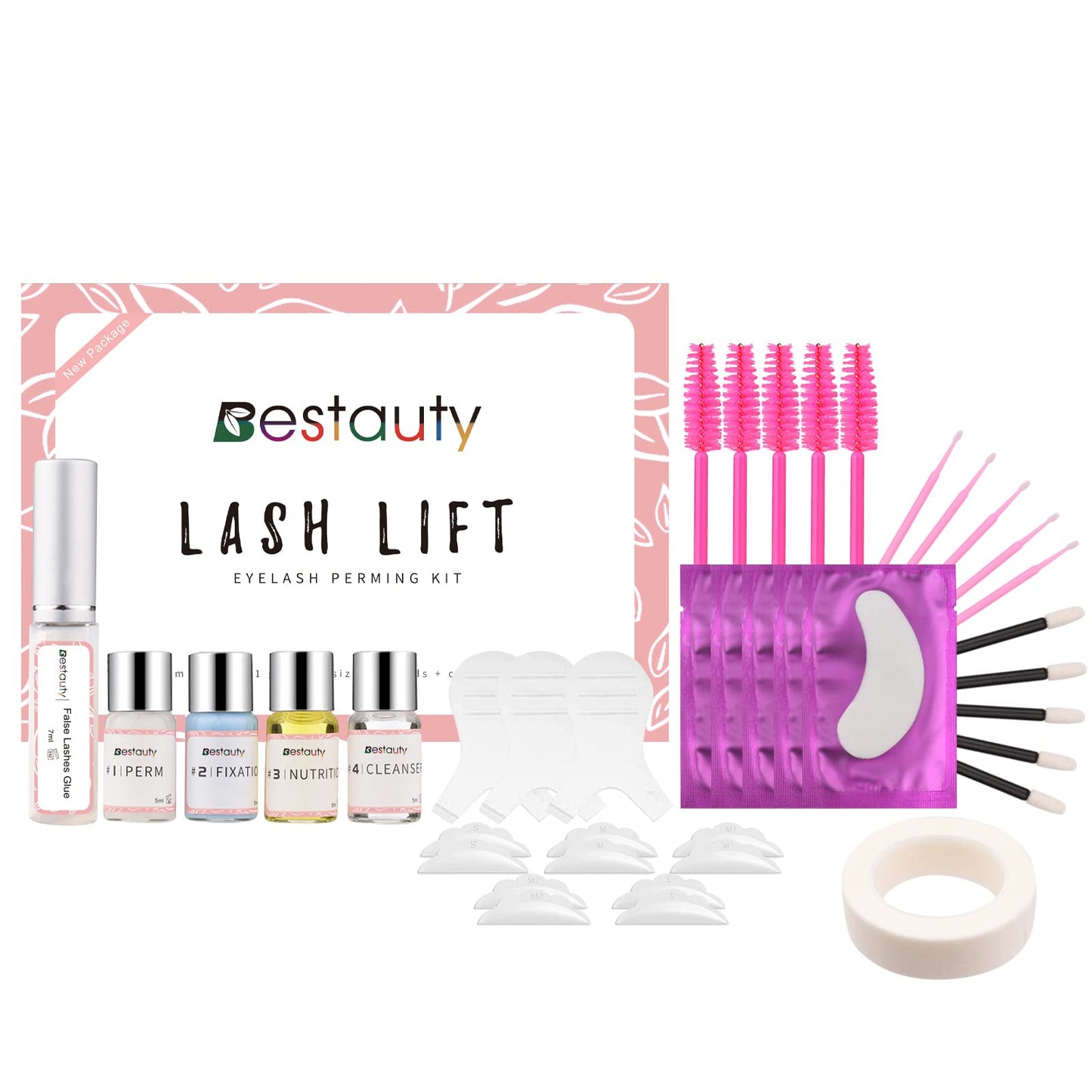 Bestauty Eyelash Lifting Set, Lash Lifting Kit Eyelash Curling Makeup Tools DIY Eyelash Extension Kit Lash Lift Kit Semi-Permanent Curling Suitable for Salon Home Use
