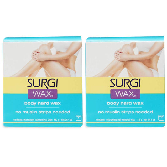 Surgi Microwave Body Hard Hair Removal Wax 4 Oz, 2 Pack